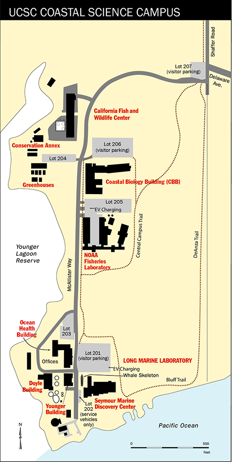 Map of parking lots at CSC